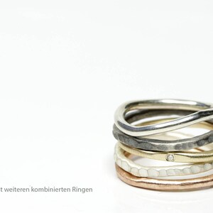 Stacking ring made of 333 red gold with structure, 2 mm, 8k, organic shape, gold ring image 6