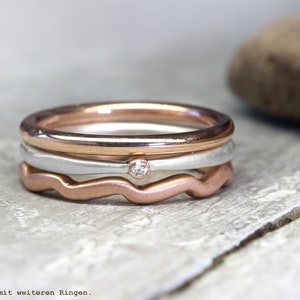 Stacking ring made of 333 red gold No. 178, gold ring 2 mm, 8k, polished image 4