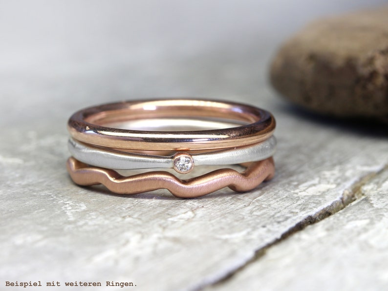 Stacking ring made of 333 red gold No. 178, gold ring 2 mm, 8k, polished image 4