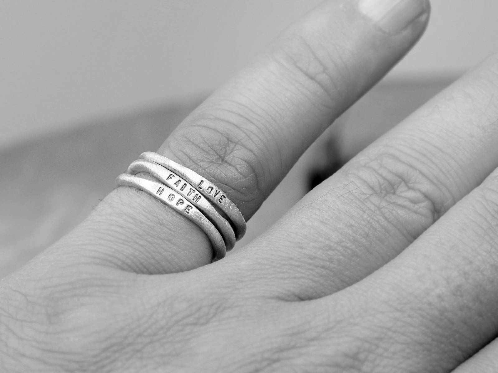 Faith hope clearance love stackable rings