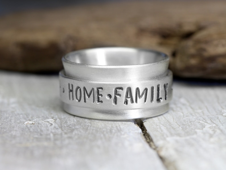 Personalized rotating ring family ties No. 3 made of 925 silver, silver ring image 1