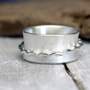 Rotating ring wave made of 925 silver, ring, game ring image 3