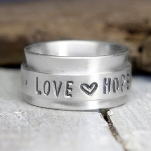 Personalized rotating ring family ties No. 3 made of 925 silver, silver ring image 2