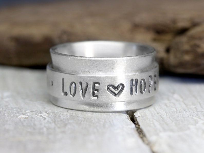 Personalized rotating ring family ties No. 3 made of 925 silver, silver ring image 2