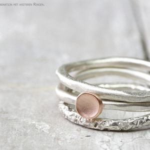 925 silver ring stacking ring with curved disc, ring attachment in rose gold, 925 silver or antique finish, ring made of silver, best friend image 6