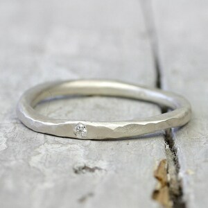 925 silver ring stacking ring with diamond, No. 1, ring, stone ring, engagement ring, diamond ring organic shape image 3