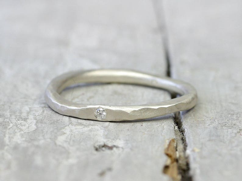 925 silver ring stacking ring with diamond, No. 1, ring, stone ring, engagement ring, diamond ring organic shape image 3