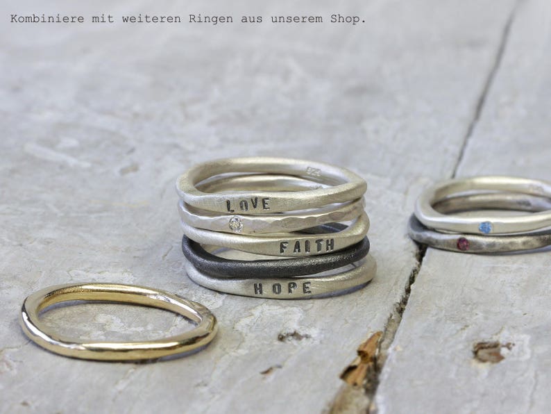 925 silver ring with engraving, personalized ring with writing, stacking ring No. 10, best friend, engagement image 9