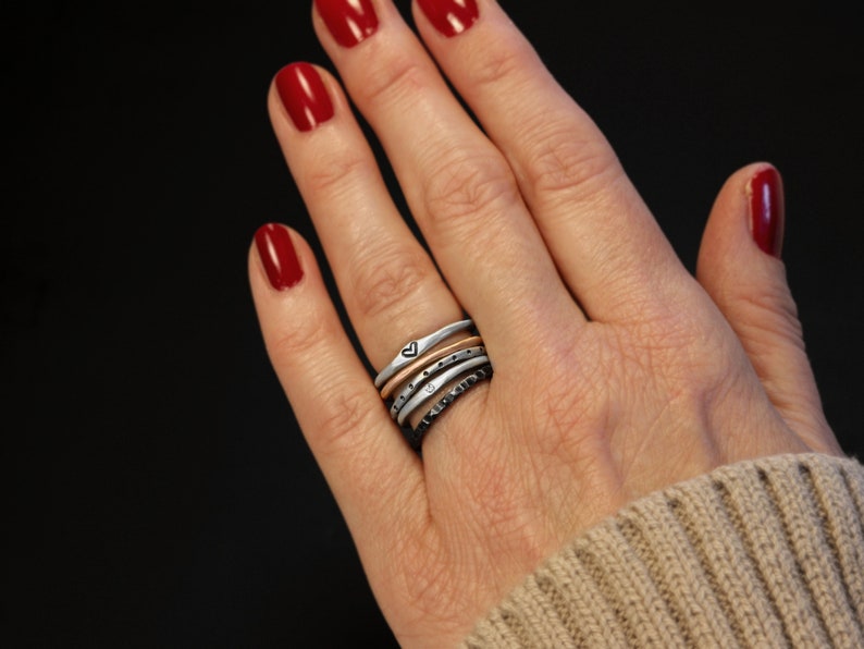 925 silver ring stacking ring with diamond, No. 1, ring, stone ring, engagement ring, diamond ring organic shape image 2
