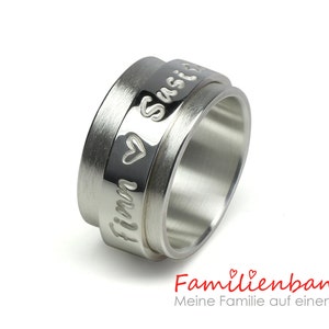 Personalized rotating ring family ties 925 silver ring, family ring, engraved, stamped ring with name, children, personalized image 7