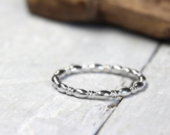 Stacking ring No. 113 made of 925 silver, polished playful silver ring
