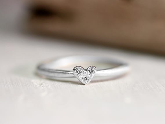 Diamantring, Stapelring No. 201 aus 925 Silber, Silberring mit Diamanten