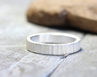 Bandring No. 07 aus 925 Silber, Ring mit Struktur, matt gesiedet