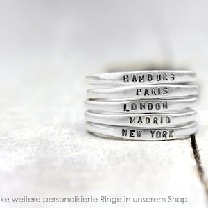 925 Silberring mit Gravur, personalisierter Ring mit Schrift, Stapelring No. 10, beste Freundin, Verlobung Bild 5