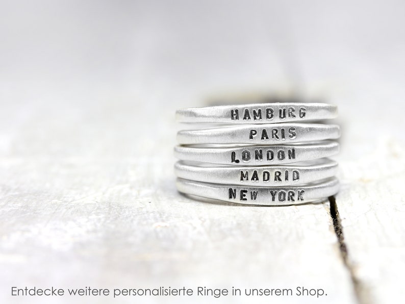 925 Silberring mit Gravur, personalisierter Ring mit Schrift, Stapelring No. 10, beste Freundin, Verlobung Bild 5