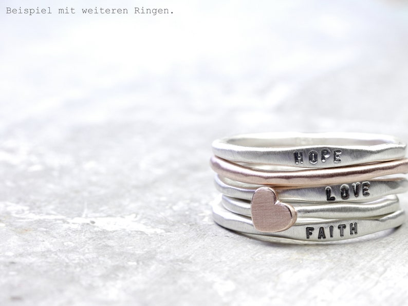 925 silver ring with engraving, personalized ring with writing, stacking ring No. 10, best friend, engagement image 7