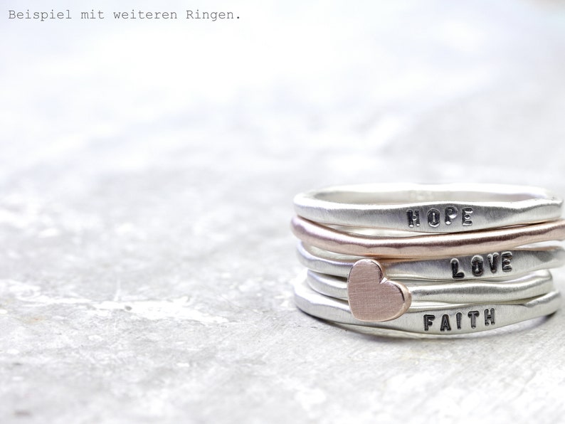 925 Silberring mit Gravur, personalisierter Ring mit Schrift, Stapelring No. 10, beste Freundin, Verlobung Bild 7