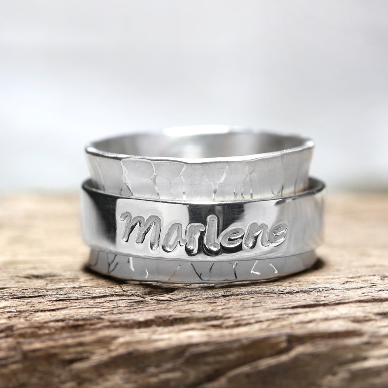 Spinning Ring with your own words, family ring image 1