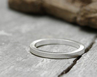 Silver ring stacking ring no. 18, matt brushed, straight shape, 925 silver, band ring