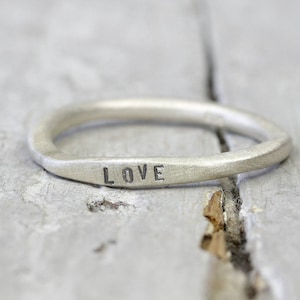 925 silver ring with engraving, personalized ring with writing, stacking ring No. 10, best friend, engagement image 4