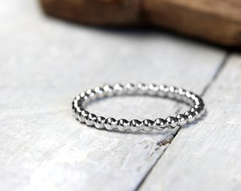 Stacking ring no. 112 made of 925 silver, ball ring, polished playful silver ring