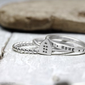 925 silver ring stacking ring with small house, no. 134, ring, gift idea image 6