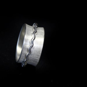 Rotating ring wave made of 925 silver, ring, game ring image 2