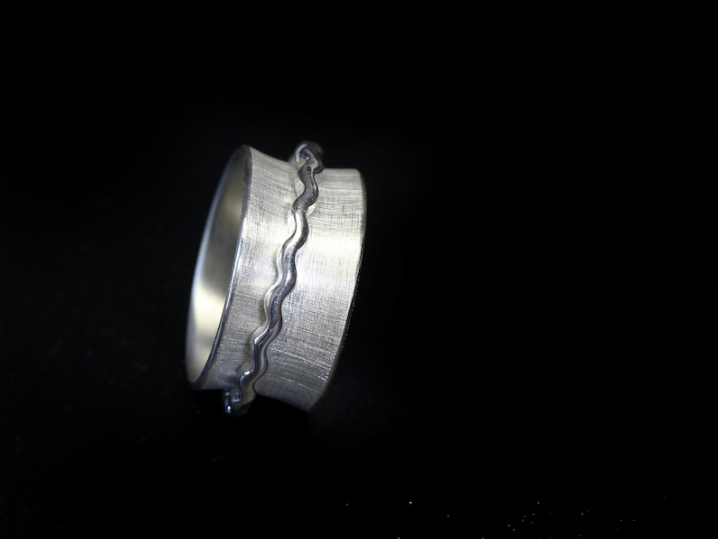 Rotating ring wave made of 925 silver, ring, game ring image 2