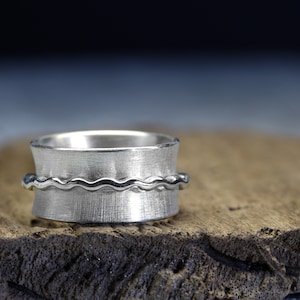 Rotating ring wave made of 925 silver, ring, game ring image 5