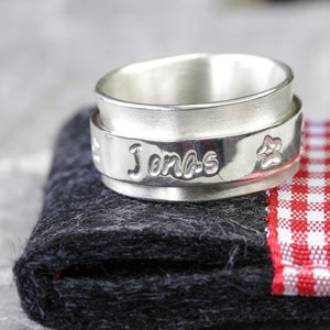 Personalized rotating ring family ties 925 silver ring, family ring, engraved, stamped ring with name, children, personalized image 5