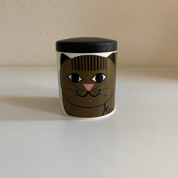 Vtg Mid Century Modern Danish Cat Canister, Lonborg Denmark