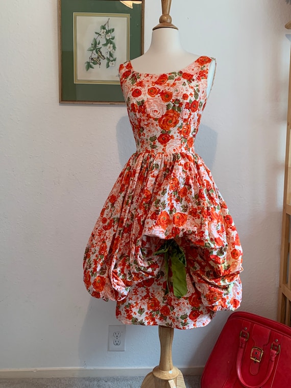 Vintage 1950's Puff Bubble Balloon Dress, 50's Cot