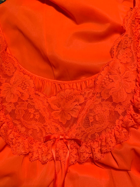 Vtg 60's Dark Orange Nightgown, Vtg Vanity Fair Me