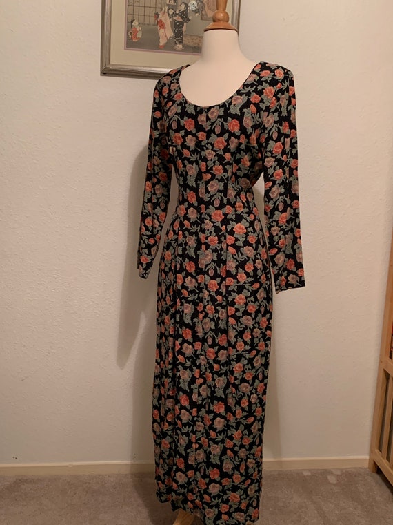 VTG 90's Floral Maxi Dress Size Medium, 90's Rayon