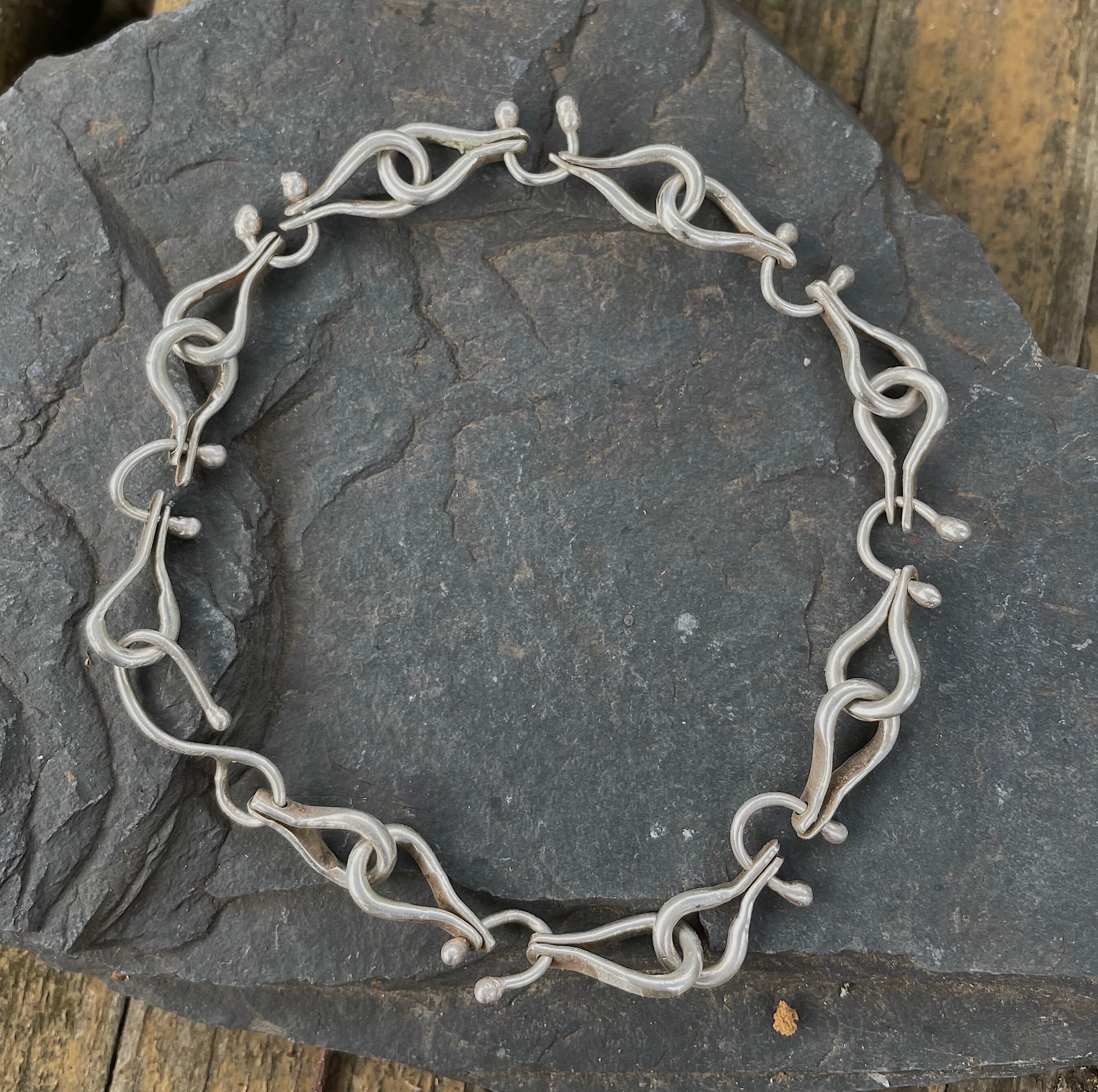 Hand-forged Sterling Silver Bracelet | Etsy