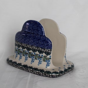 Napkin Letter Holder Polish Pottery Handmade Boleslawiec