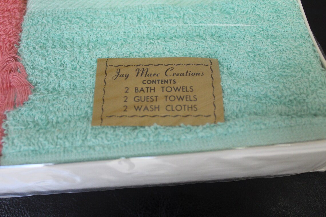 Vintage Dundee 6 Piece Towel Set 2 Bath Towels 2 Etsy