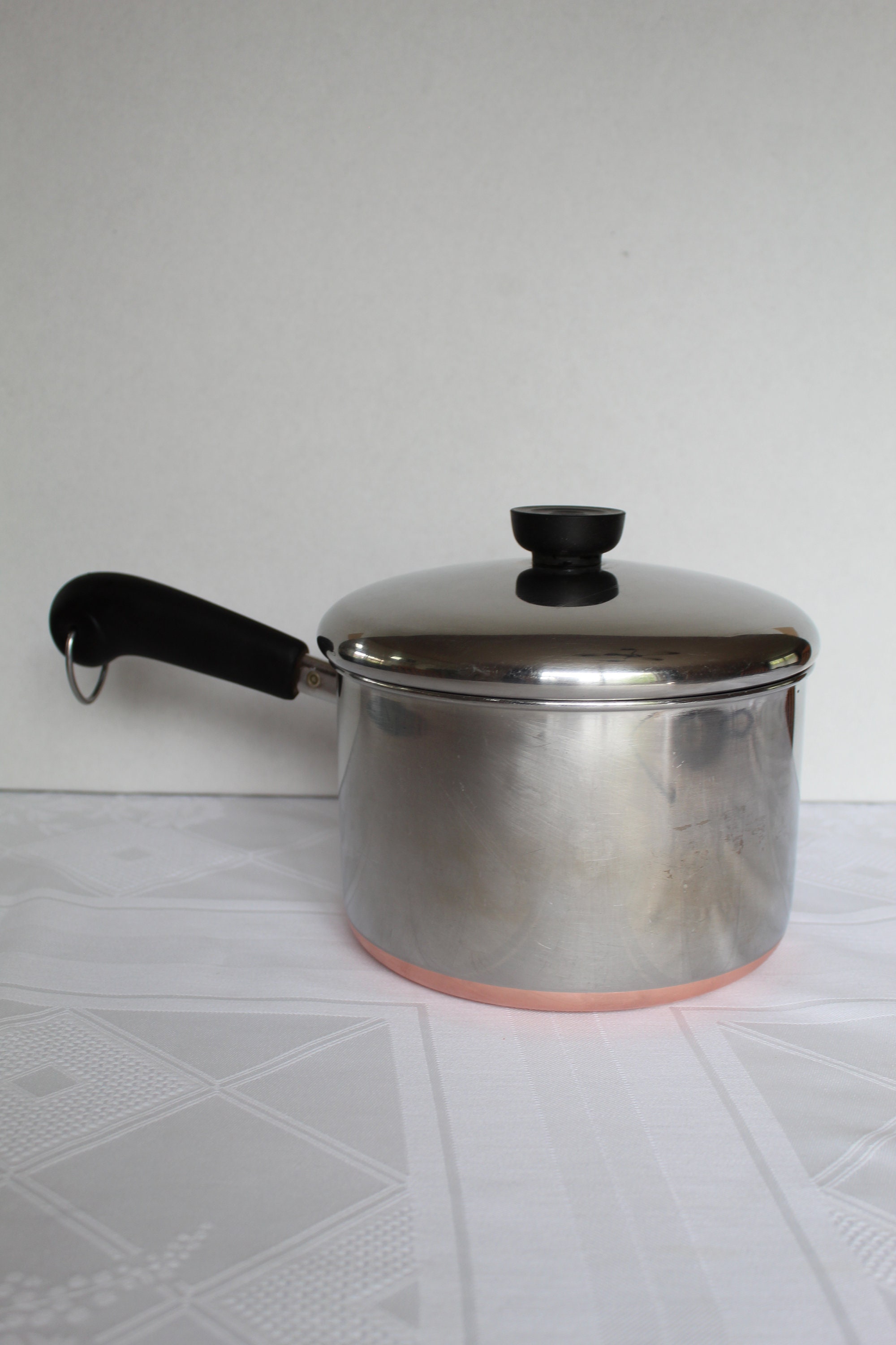 Revere Ware 2 Qt Copper Clad Tall Stainless Sauce Pan Saute Pot