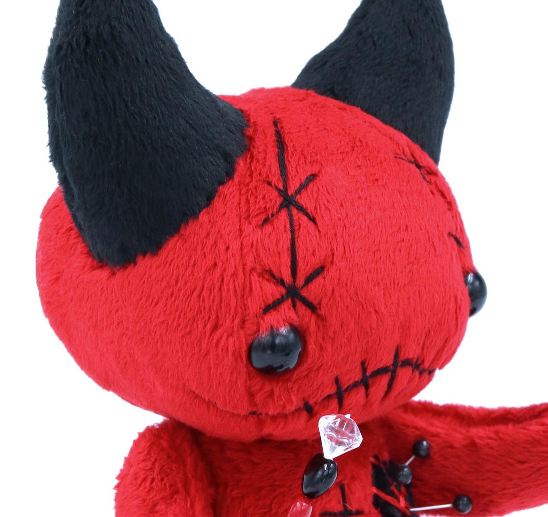 Red and Black Devil Plush Doll / Plushie Stuffed Toy / Art Doll ...