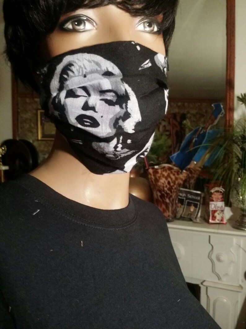 Marilyn Monroe black and white bold print Face Mask for | Etsy
