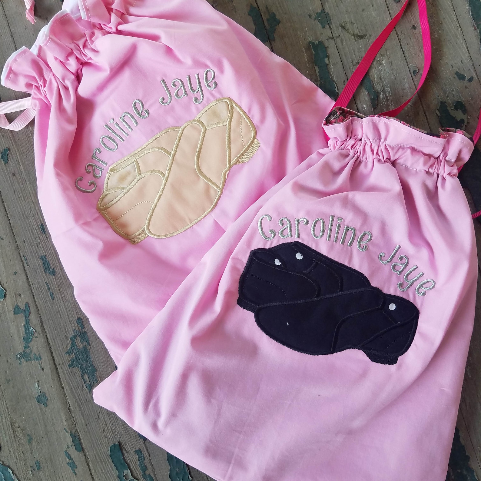 Personalized Lined Drawstring Dance Shoe Bag Ballet Tap Etsy
