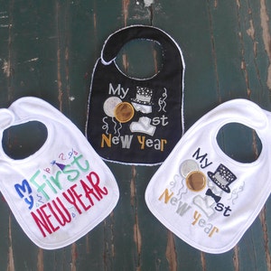 Baby's First Bib , My 1st New Year , My First New Year, First Year Baby Bibs