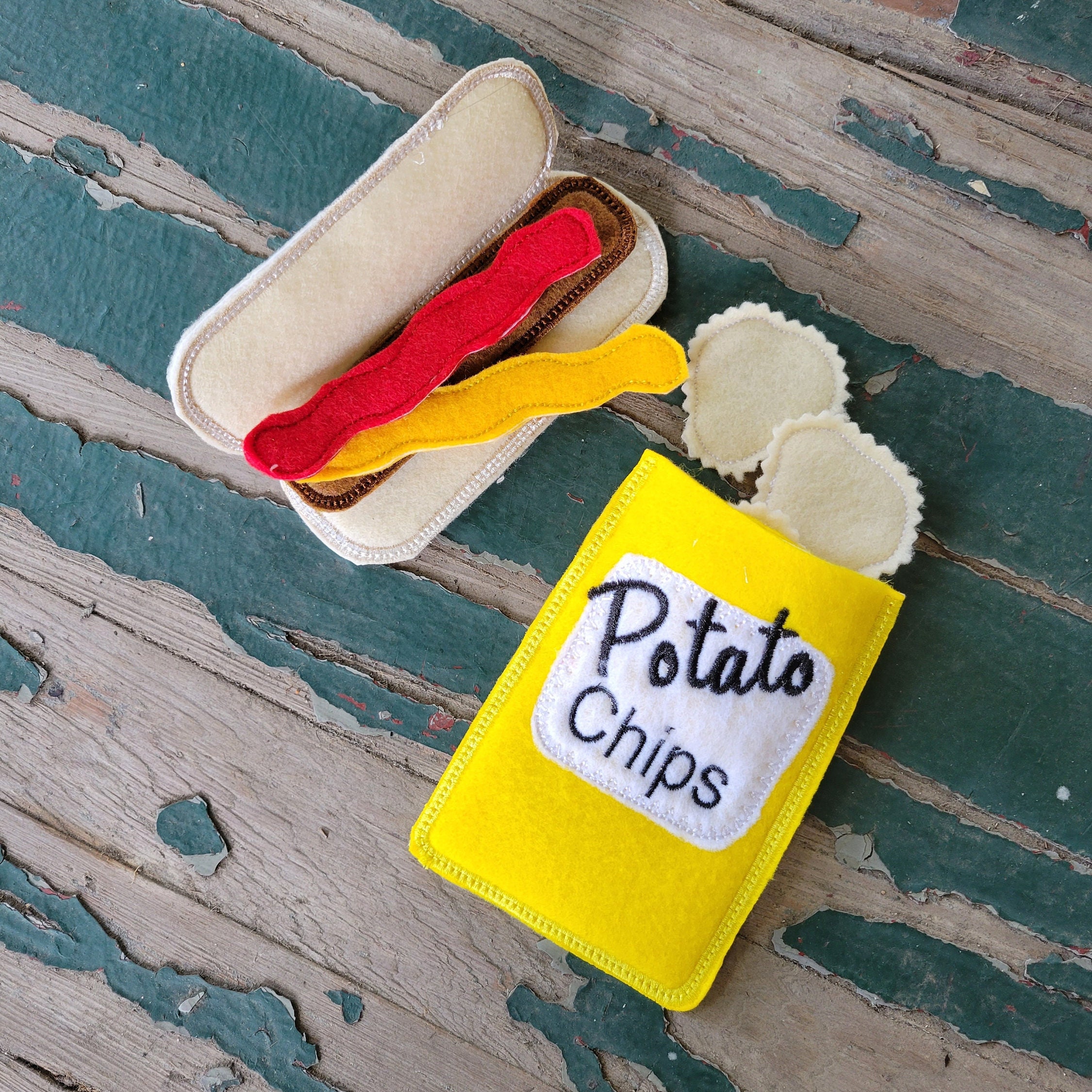 Felt Hot Dog Set Etsy