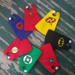 Felt Doll Cape , Superhero Cape, Christmas Doll Superhero Cape, Pretend Play Set , Fits Elves , Choice of Heroes