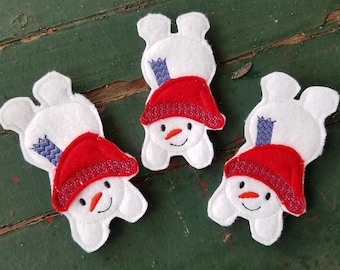 Snowman Finger Puppet , Snowman Finger Friend , Snowman Puppet Play Set , Bendable Snowman Finger Puppet