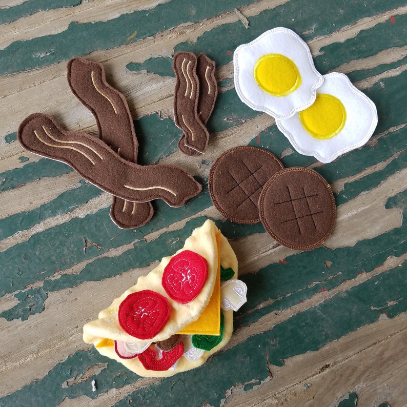 Play Food Felt Food Breakfast Play Set Protein Breakfast Etsy