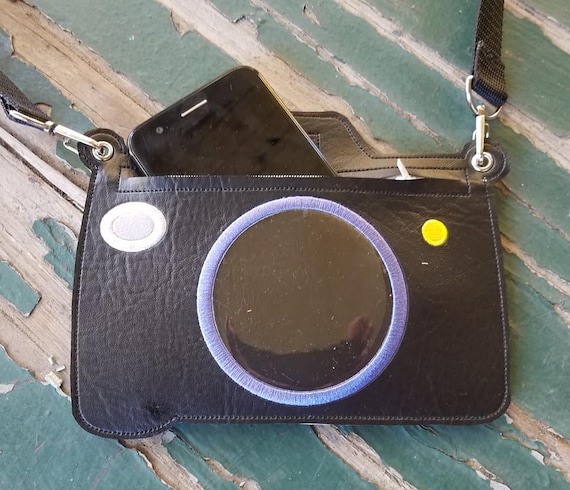 Vinyl Camera Shaped Purse Vinyl Bag Vinyl Zipper Bag Camera Zipper Tote with Strap