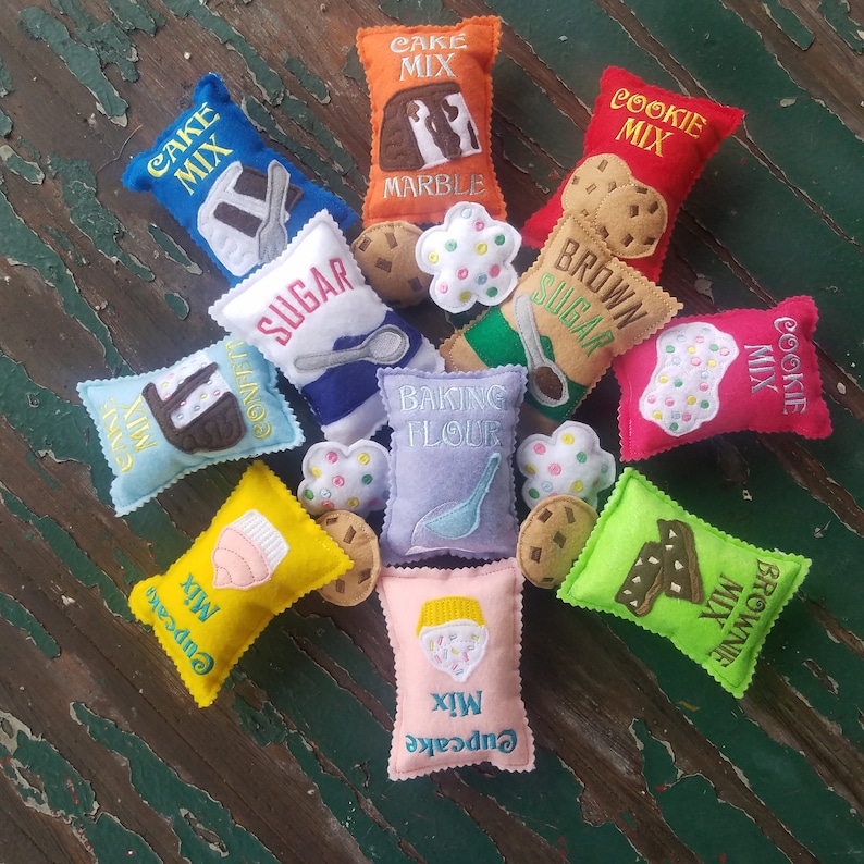 Play Food Felt Food Baking Ingredients and Cookies Play Etsy