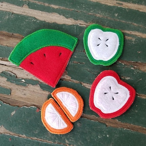 Felt Play Food: Sliced Fruit Set, Pretend Snack