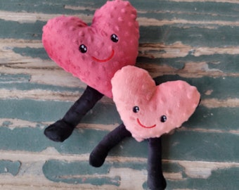 Fun Plush Stuffed Heart , Smiling Heart Plush , Personalized Plush Heart , Valentine Gift , Valentine Heart , Available in 4 Sizes